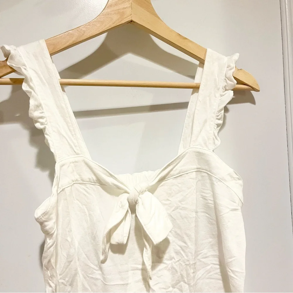 J. Crew Factory White Bow Tank XS